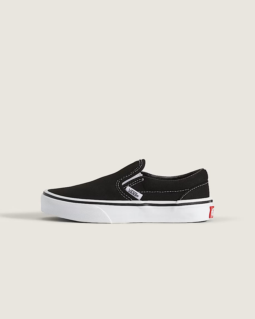Vans Vans Kids Classic Slip-Ons Black/ True White Black/ True White 12 Youth Boys Skate Shoes 5T-13T & 1-7 US Size