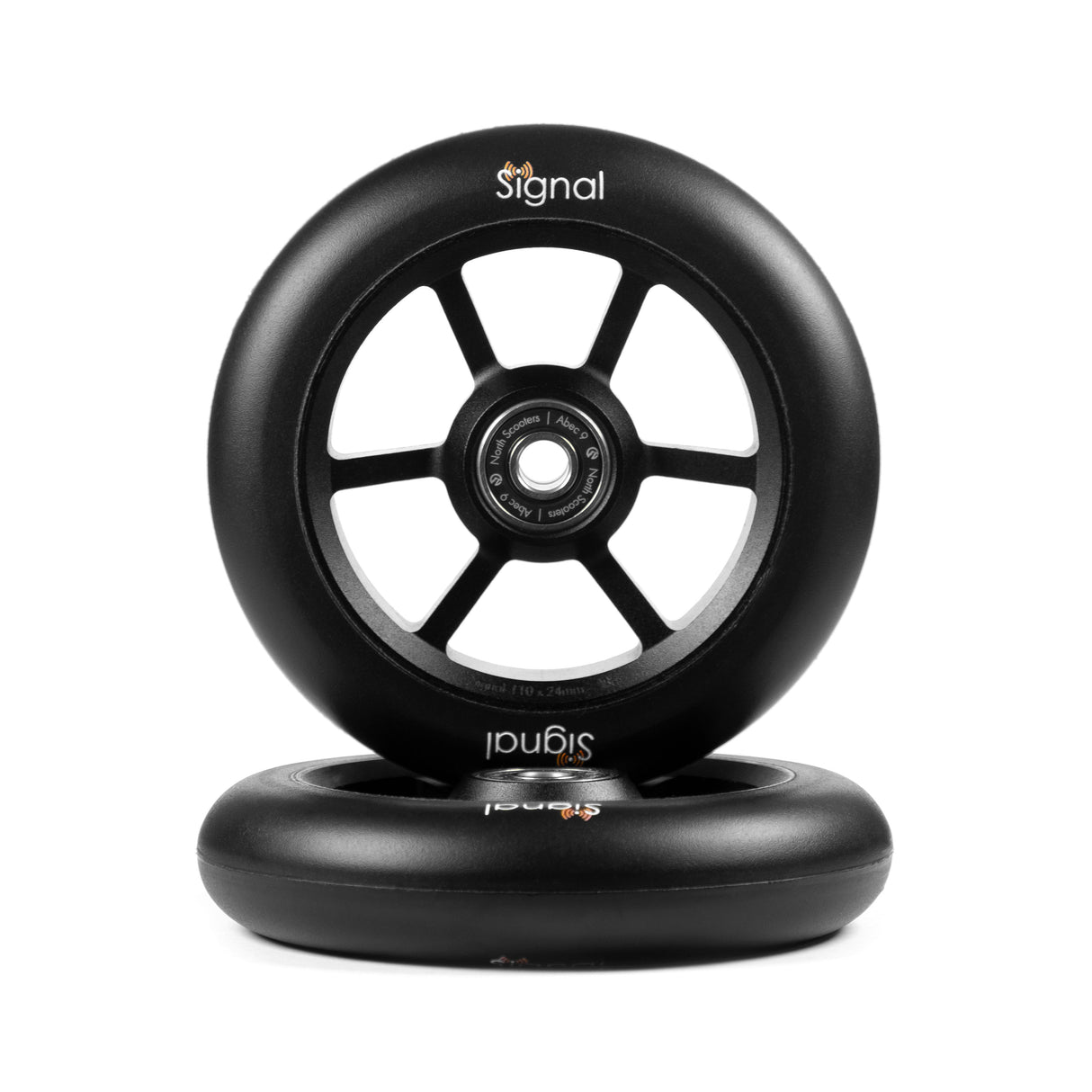 North Scooters North Signal Wheels V3 24mm - G7 Matte Black / Black PU 110 x 24mm Scooter Wheels
