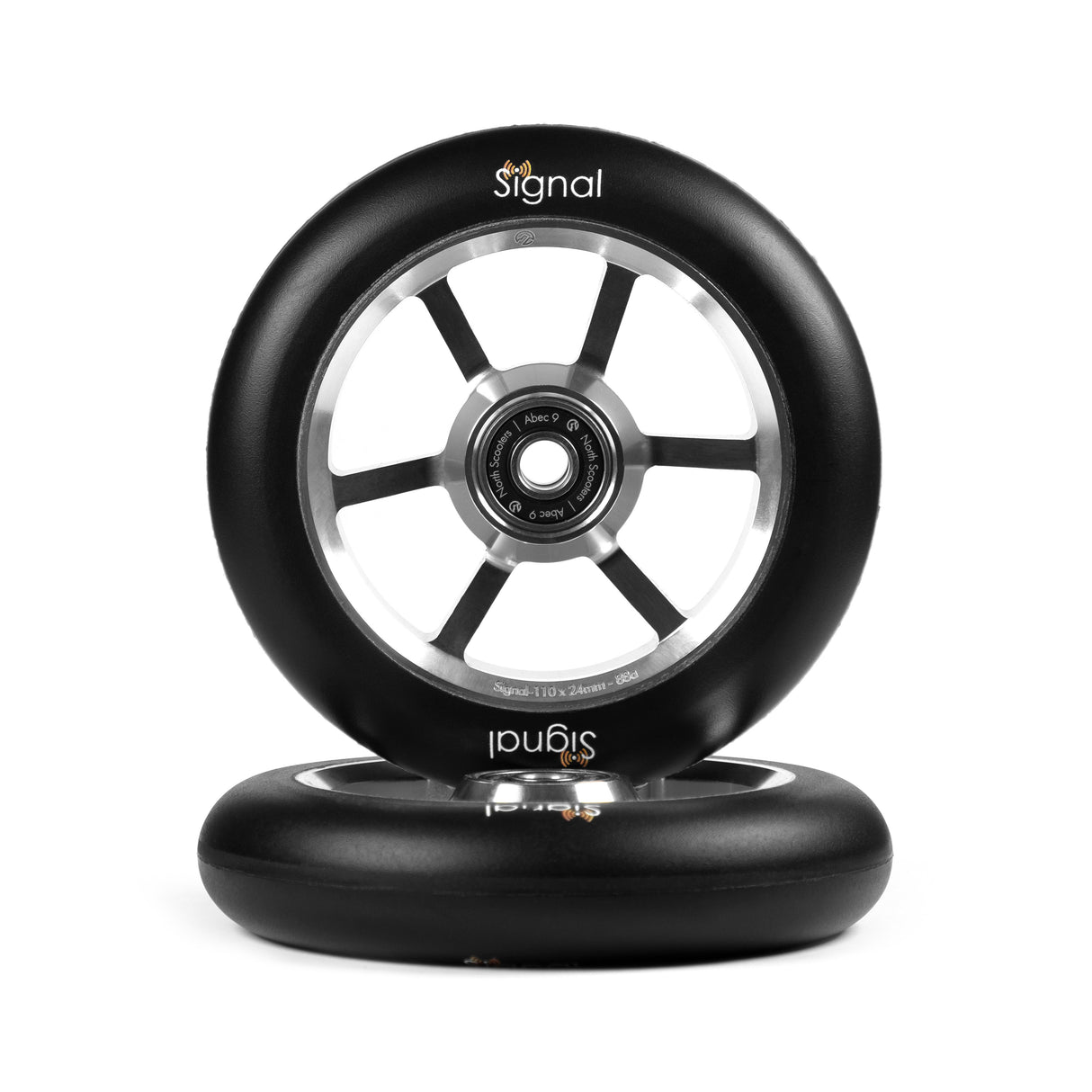 North Scooters North Signal Wheels V3 24mm - G7 Matte Black / Black PU 110 x 24mm Scooter Wheels
