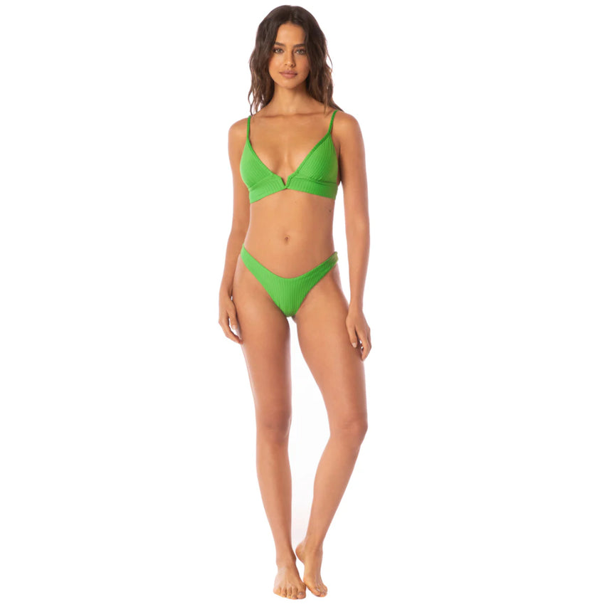 Maaji Paradiso Long Line Triangle Bikini Top - Green Mojito Green S Womens Bikini Tops