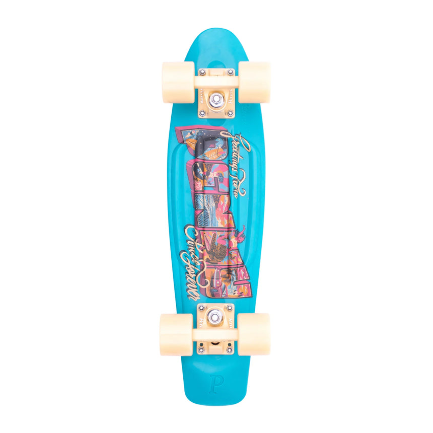 Penny Penny Complete Postcard Coastal Blue 22" Blue 22" Longboard Cruiser - 20 to 25 Inches
