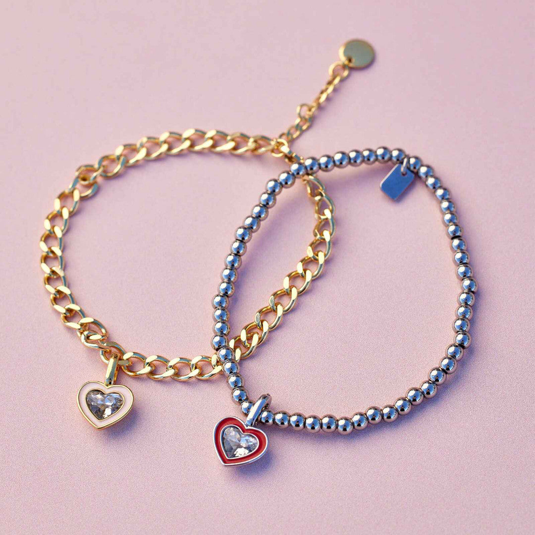 Pura Vida Harper Stone & Enamel Heart Charm