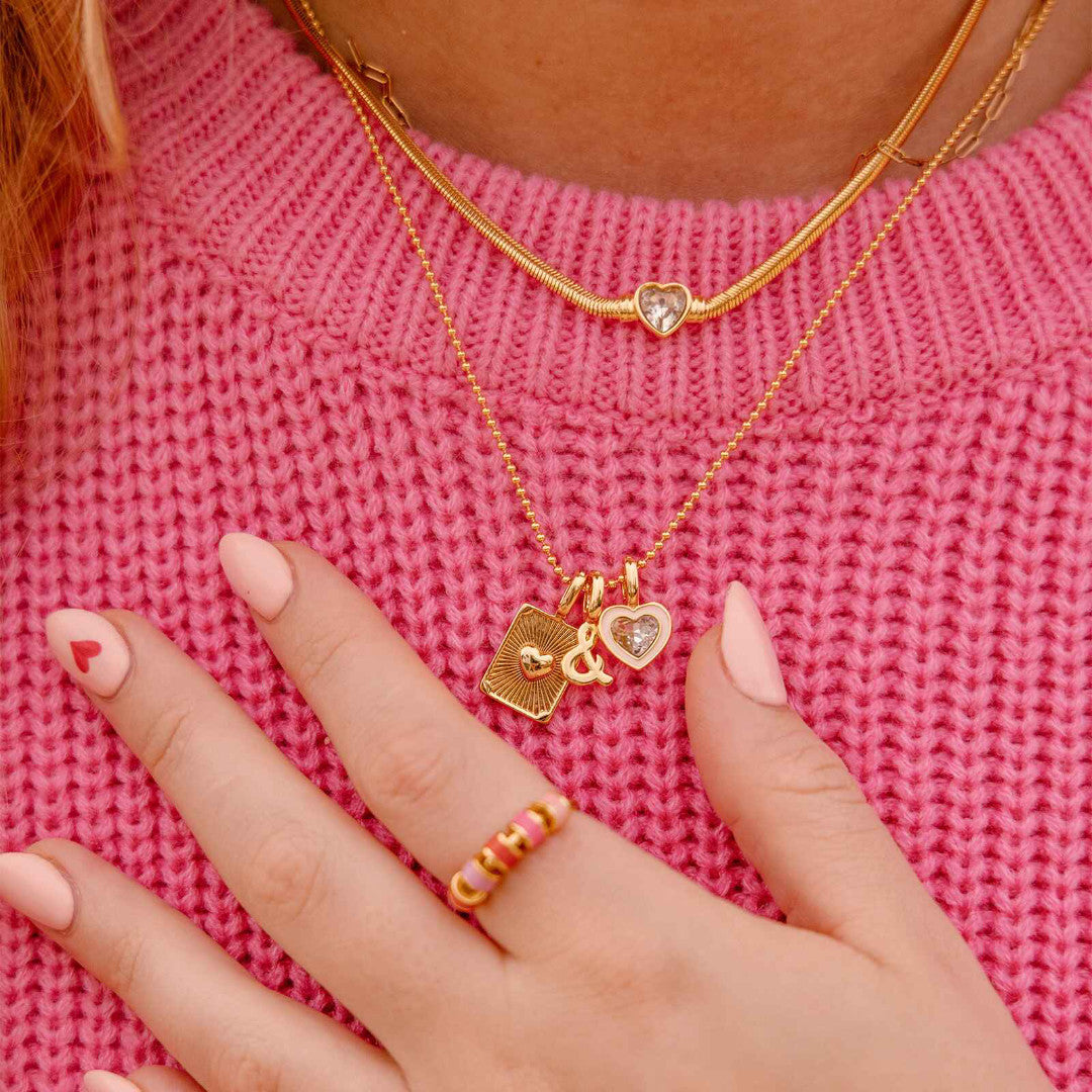 Pura Vida Harper Stone & Enamel Heart Charm