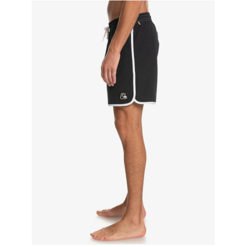 Quiksilver Quiksilver Men's Original Scalloped Volley 17NB Shorts Black S Mens Elastic Swim Trunks