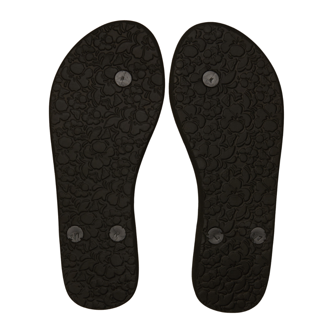Roxy Bermuda Print Flip Flops - Black/Pink/Soft Lime