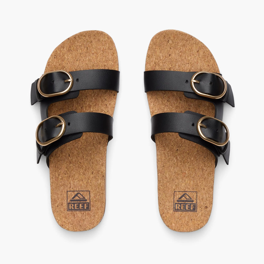 Reef Reef Women Vista Kara Sandal - Black Black 7 Womens Slip on Sandals 5 to 11