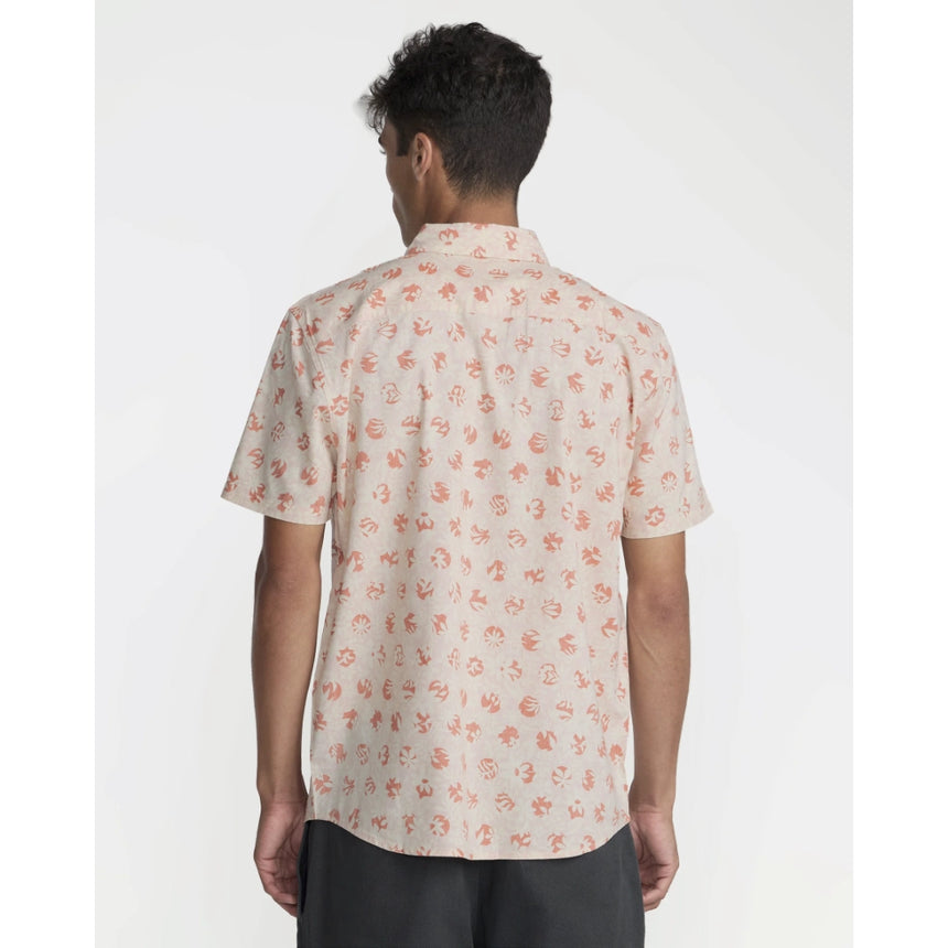 RVCA RVCA Men's Botanical Short Sleeve Shirt - Blush Blush S Mens Button Up Short Sleeve Shirts