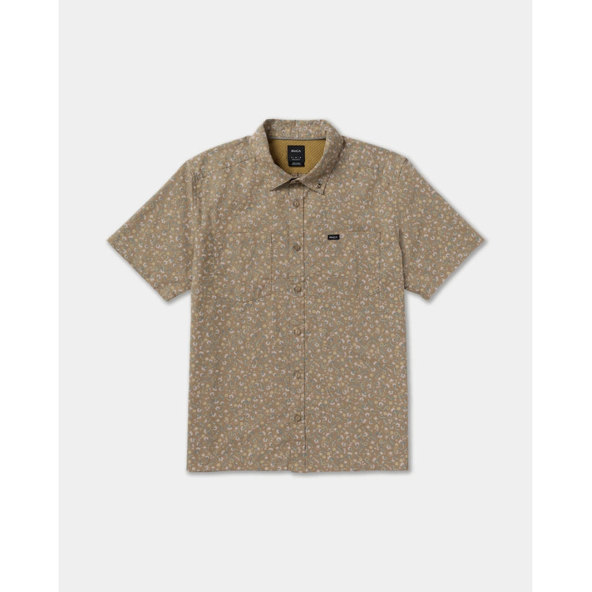 RVCA RVCA Men's Breezy Short Sleeve Shirt - Coyote Coyote S Mens Button Up Short Sleeve Shirts