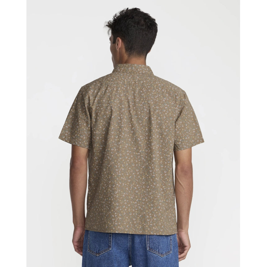 RVCA RVCA Men's Breezy Short Sleeve Shirt - Coyote Coyote S Mens Button Up Short Sleeve Shirts
