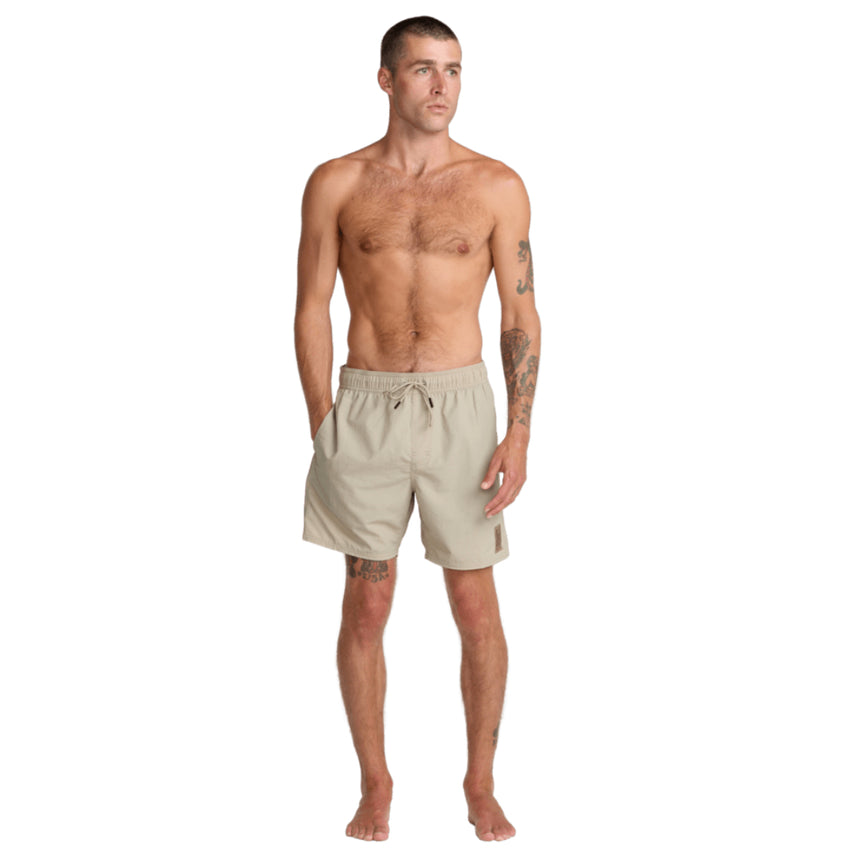 RVCA RVCA Men's Crest Elastic 17" Swim Short - Covert Green Covert Green S Mens Elastic Casual Trunks