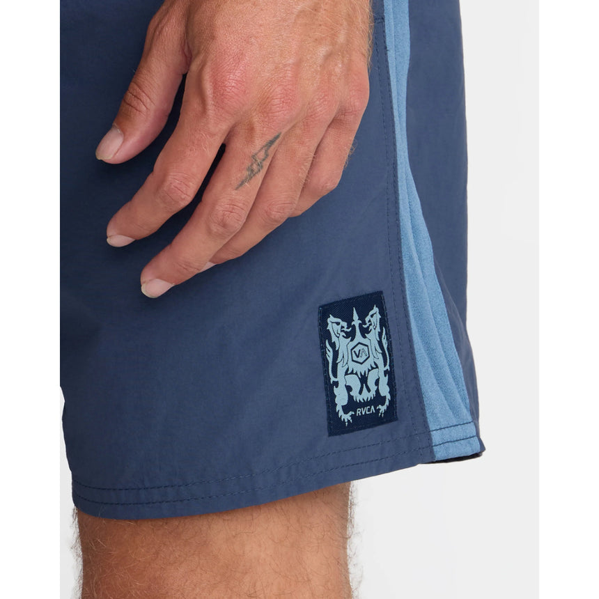 RVCA RVCA Men's Crest Elastic 17" Swim Short - Moody Blue Moody Blue S Mens Elastic Casual Trunks