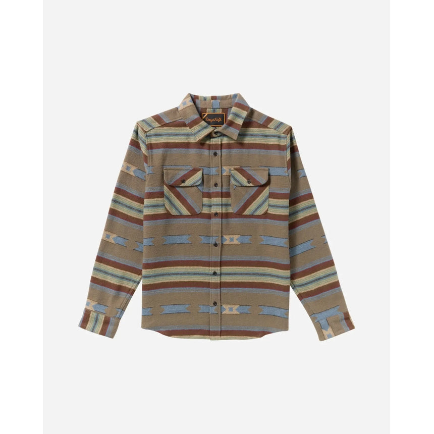 RVCA RVCA Men's Dayshift Blanket Flannel Long Sleeve Shirt - Mushroom Mushroom M Mens Button Up Long Sleeve Shirts