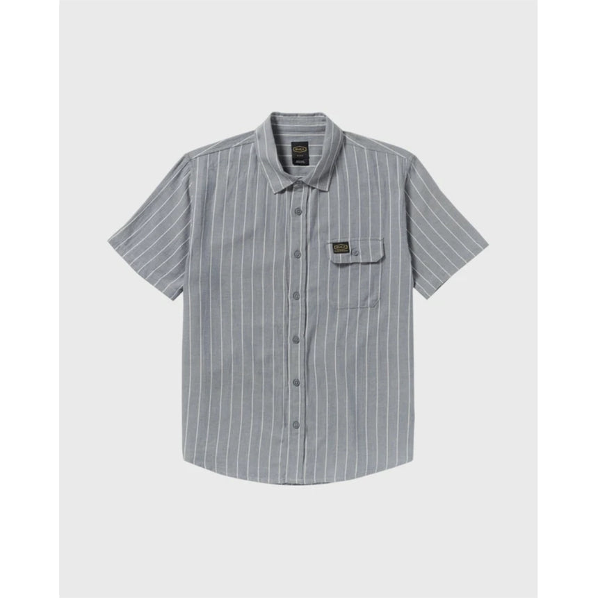 RVCA RVCA Men's Dayshift Stripe II Short Sleeve Shirt - Chambray Chambray S Mens Button Up Short Sleeve Shirts
