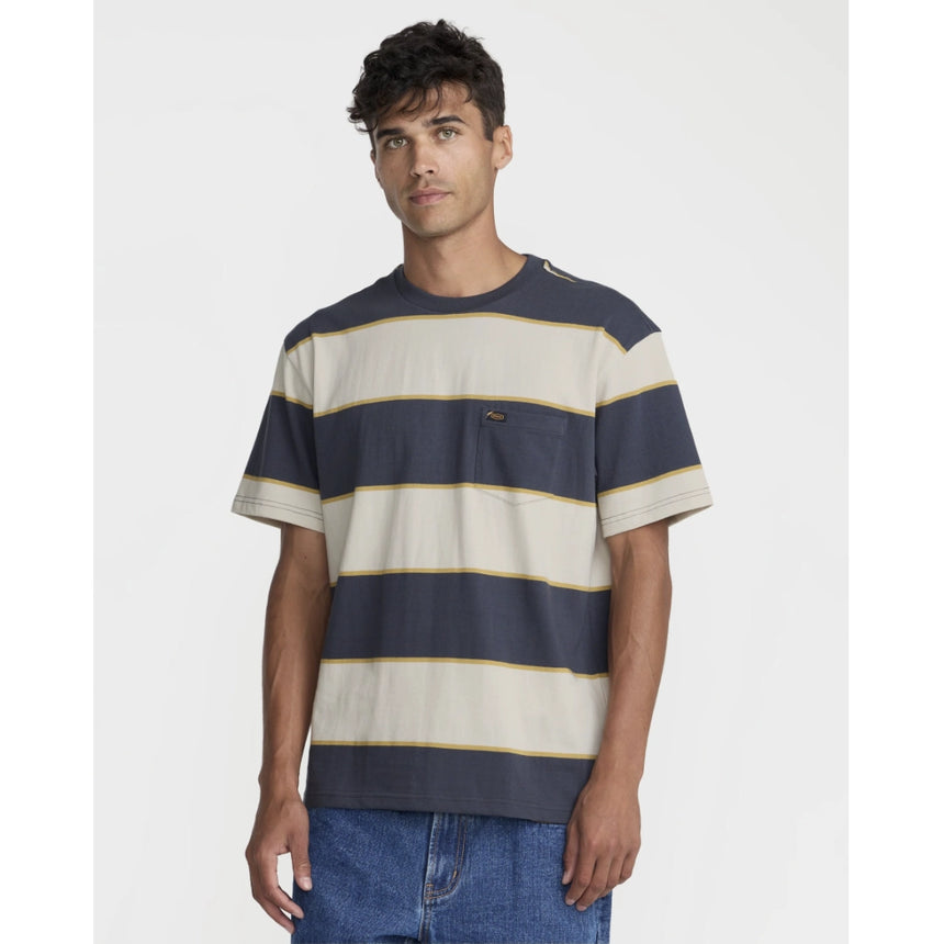 RVCA RVCA Men's Dayshift Stripe Short Sleeve Shirt - Light Khaki Light Khaki S Mens Button Up Short Sleeve Shirts