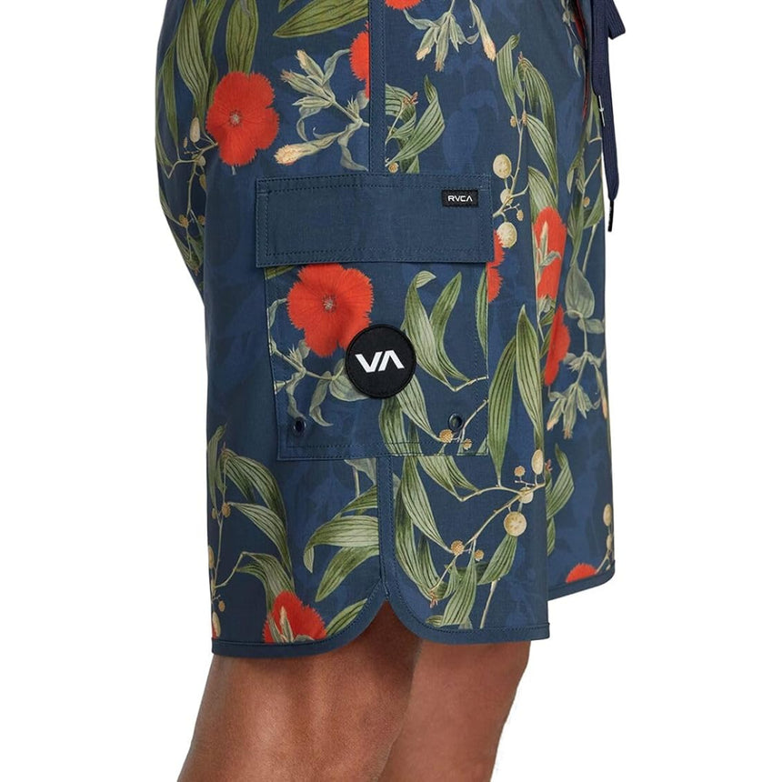 RVCA RVCA Men's Eastern Trunk 18" Black Floral 28 Mens Board Shorts