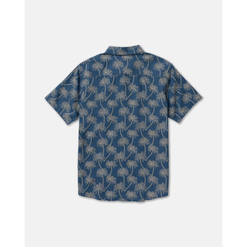 RVCA RVCA Men's Exotica Short Sleeve Shirt - Dark Denim Dark Denim S Mens Button Up Short Sleeve Shirts