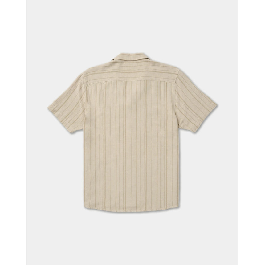 RVCA RVCA Men's Exotica Stripe Short Sleeve Shirt - Light Khaki Light Khaki S Mens Button Up Short Sleeve Shirts