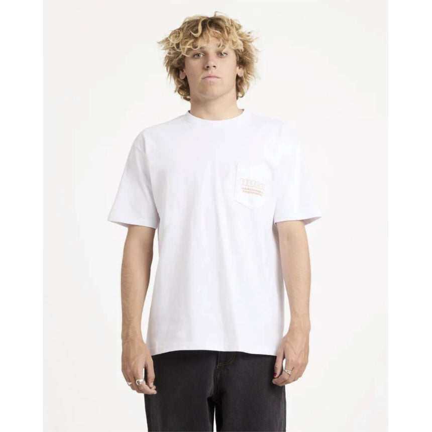 RVCA RVCA Men's Fasteners Pocket Short Sleeve Shirt - White White M Mens T-Shirts