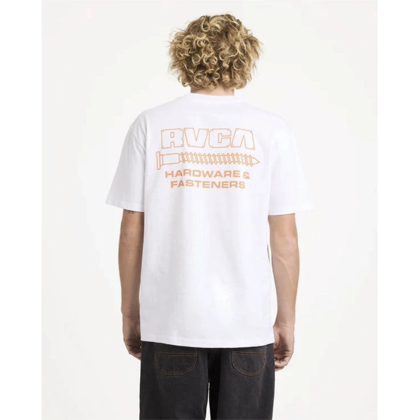 RVCA RVCA Men's Fasteners Pocket Short Sleeve Shirt - White White M Mens T-Shirts