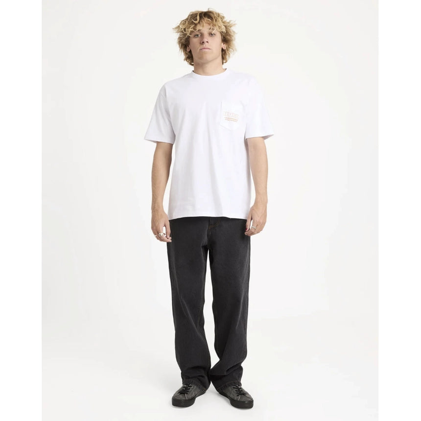 RVCA RVCA Men's Fasteners Pocket Short Sleeve Shirt - White White M Mens T-Shirts