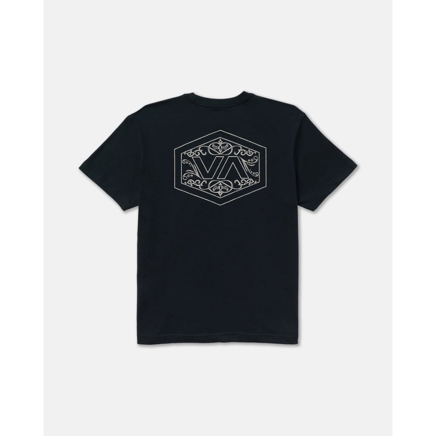 RVCA RVCA Men's Hex Filigre Short Sleeve Shirt - Black Black M Mens T-Shirts