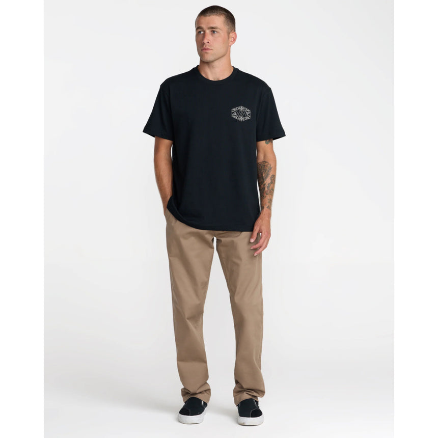 RVCA RVCA Men's Hex Filigre Short Sleeve Shirt - Black Black M Mens T-Shirts