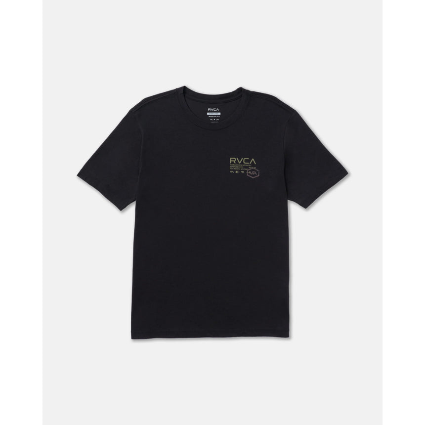 RVCA RVCA Men's Hex Over Short Sleeve Shirt - Black Black S Mens T-Shirts