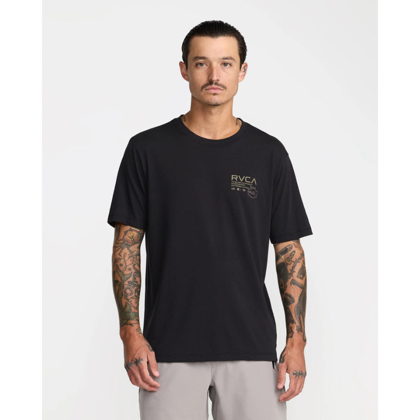 RVCA RVCA Men's Hex Over Short Sleeve Shirt - Black Black S Mens T-Shirts