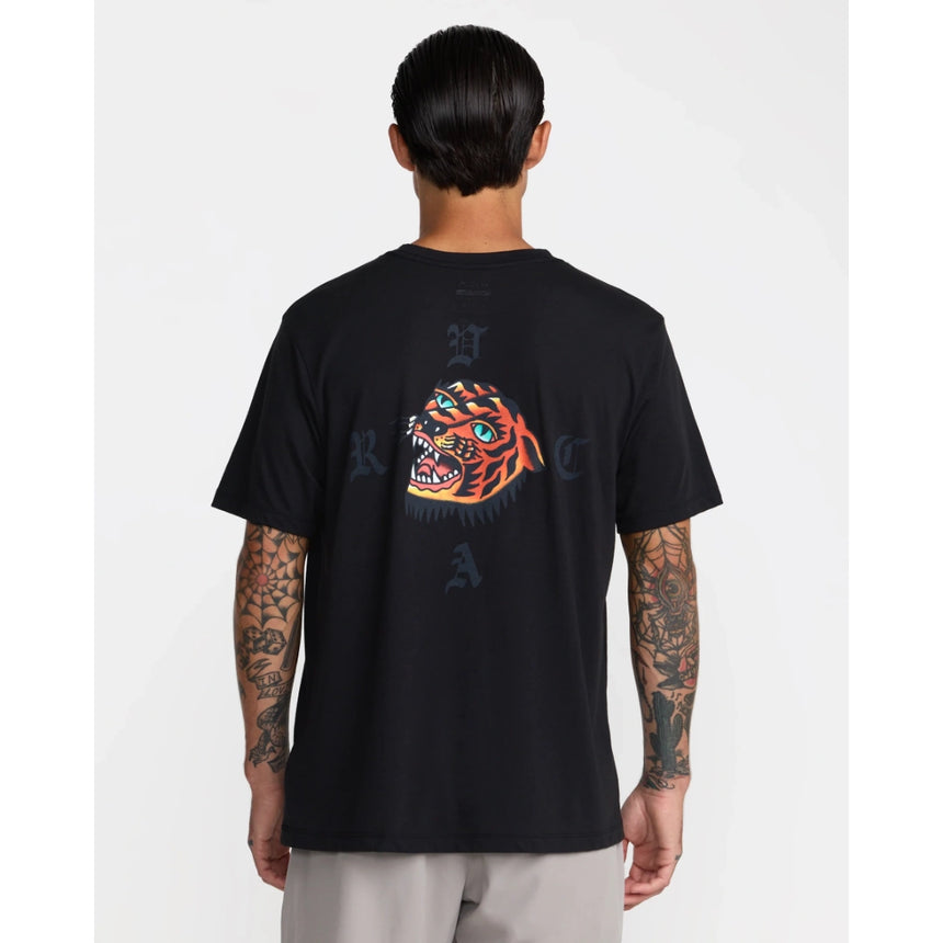 RVCA RVCA Men's Kaleb Tiger Short Sleeve Shirt - Black Black S Mens T-Shirts