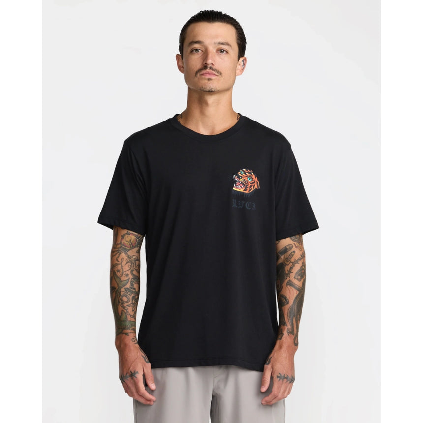 RVCA RVCA Men's Kaleb Tiger Short Sleeve Shirt - Black Black S Mens T-Shirts