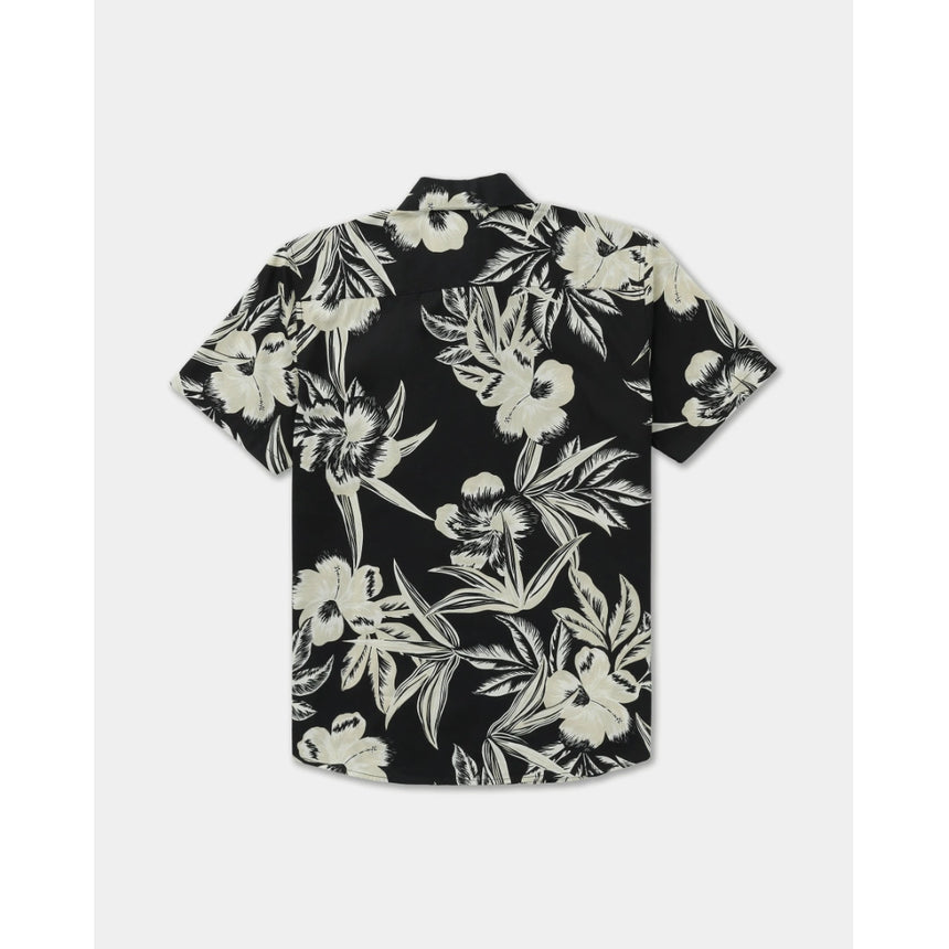 RVCA RVCA Men's Overspray Short Sleeve Shirt - Black Black S Mens Button Up Short Sleeve Shirts