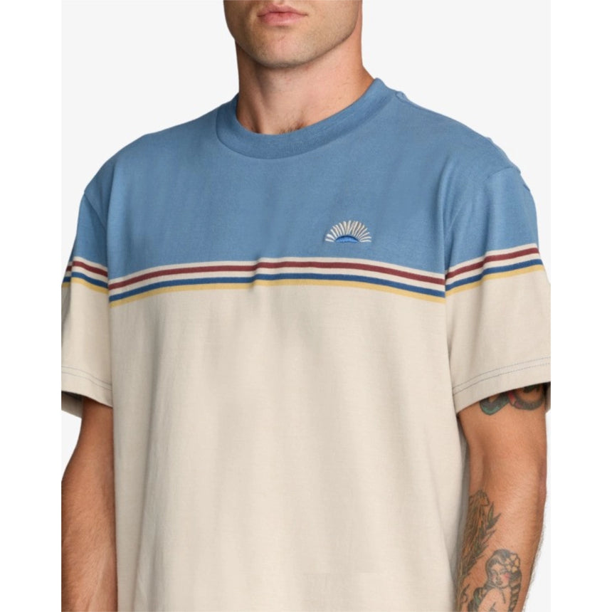 RVCA RVCA Men's Pismo Stripe Short Sleeve Shirt - Light Khaki Light Khaki M Mens Button Up Short Sleeve Shirts