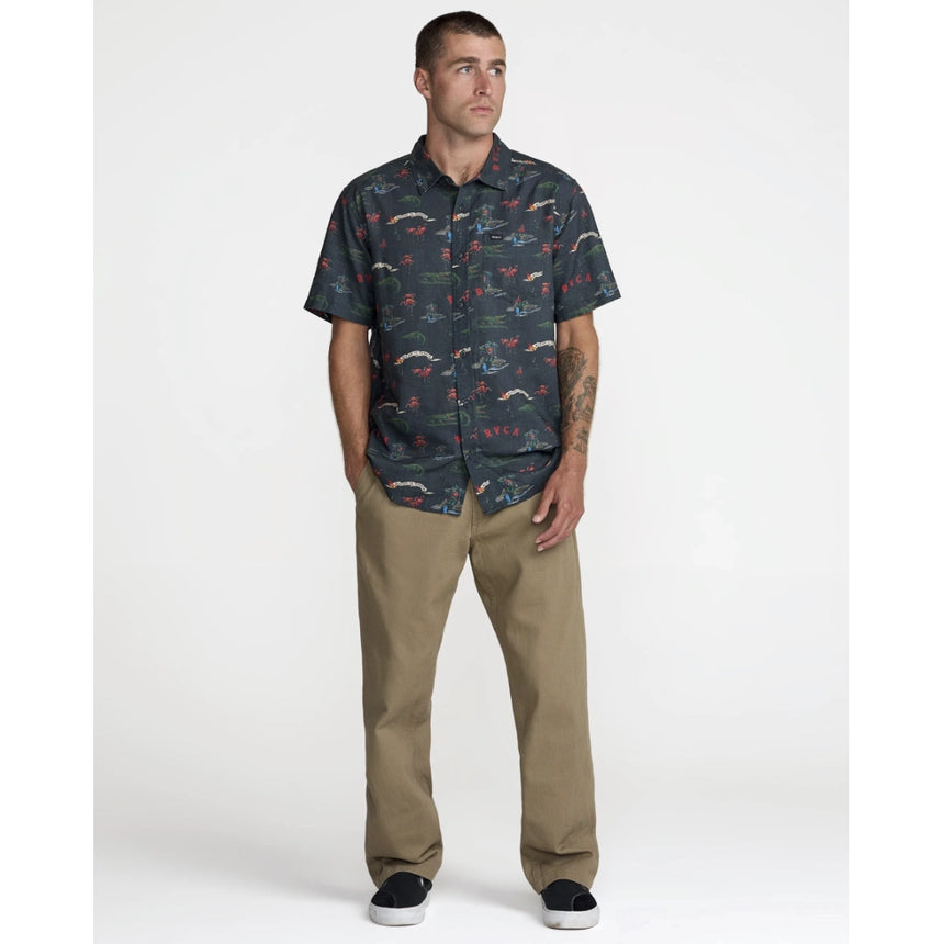 RVCA RVCA Men's Reception Short Sleeve Shirt - Multi Multi S Mens Button Up Short Sleeve Shirts
