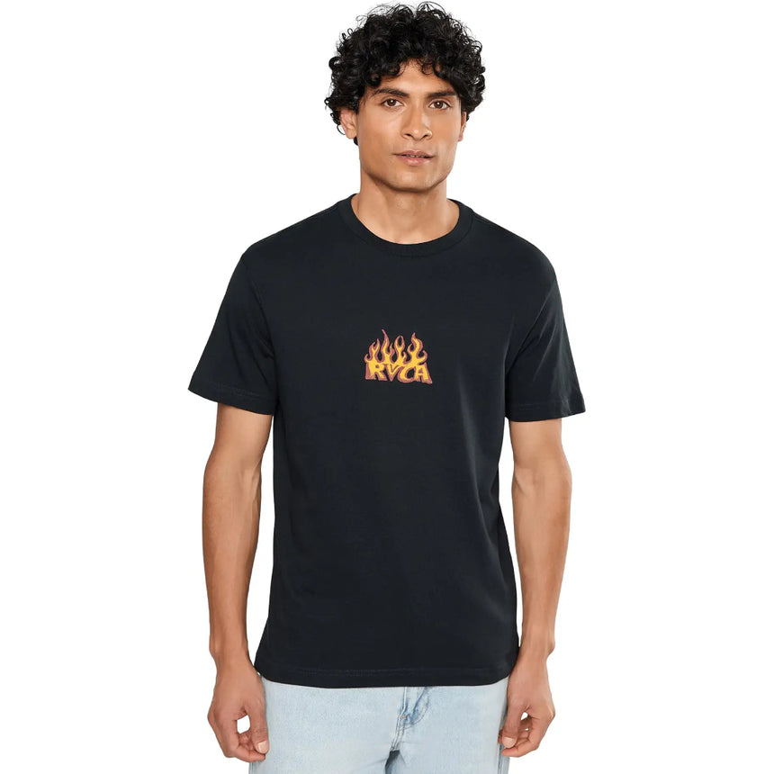 RVCA RVCA Men's Spanky Fuego Short Sleeve Shirt - Black Black S Mens T-Shirts