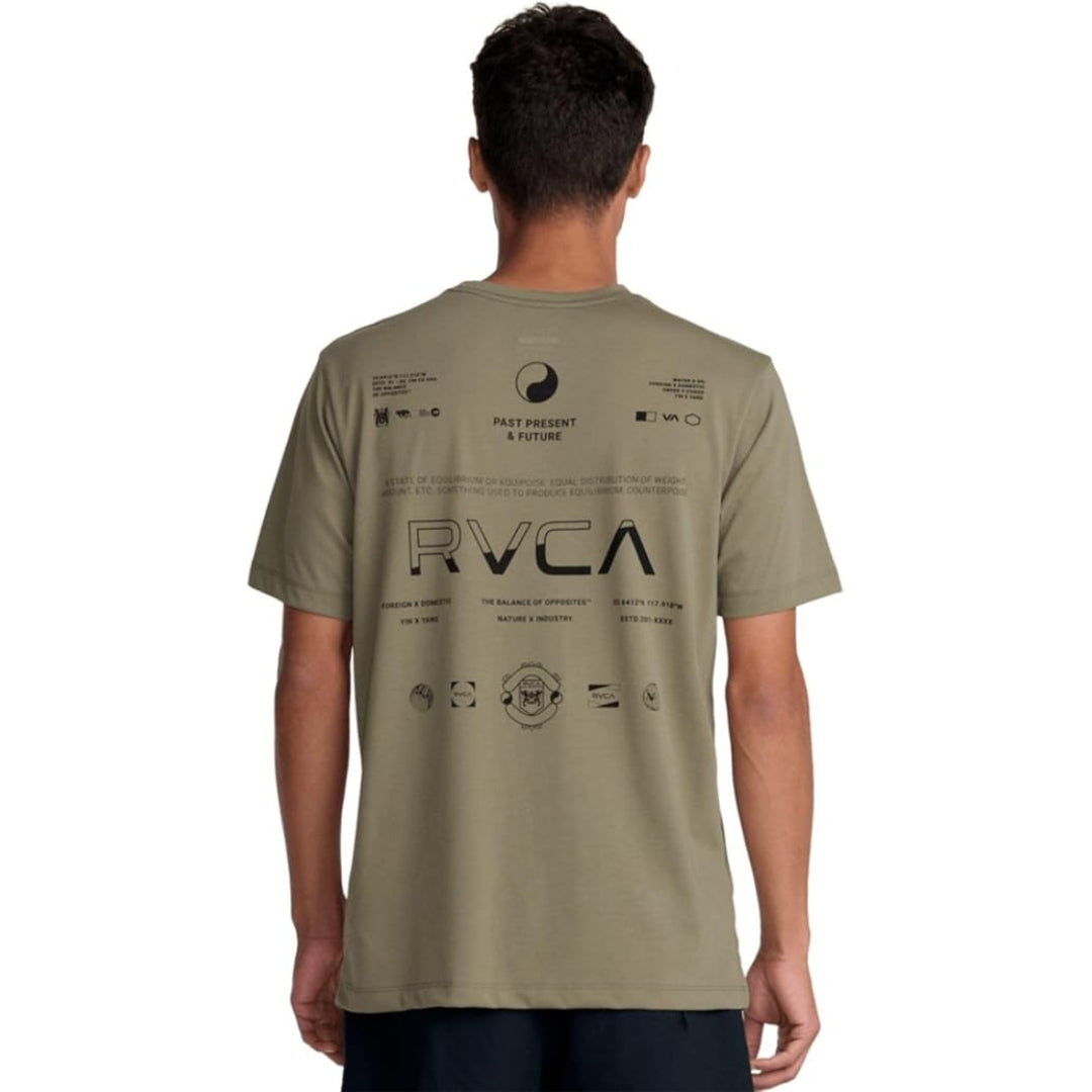 RVCA RVCA Men's Split All Over Short Sleeve Shirt - Covert Green Covert Green S Mens T-Shirts