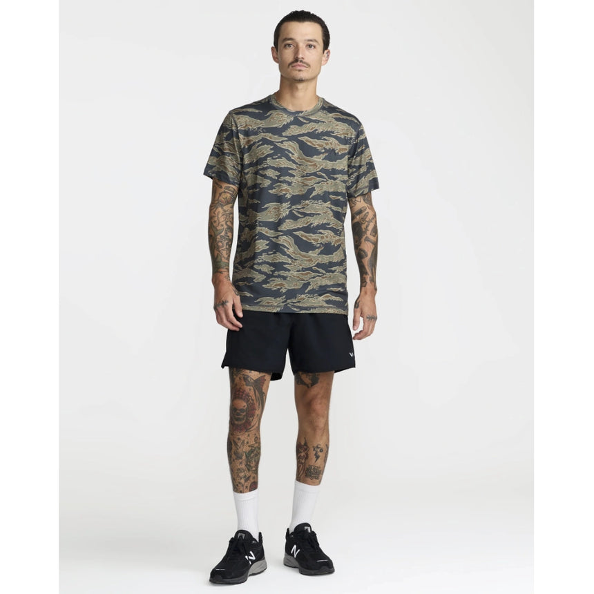 RVCA RVCA Men's Sport Vent Short Sleeve Shirt - Tiger Camo Tiger Camo S Mens Button Up Short Sleeve Shirts