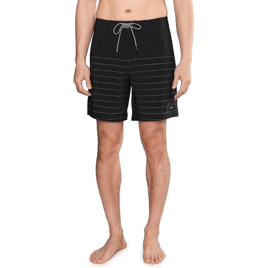 RVCA RVCA Men's Steady Stripe Swim Trunk - Black Black 28 Mens Board Shorts
