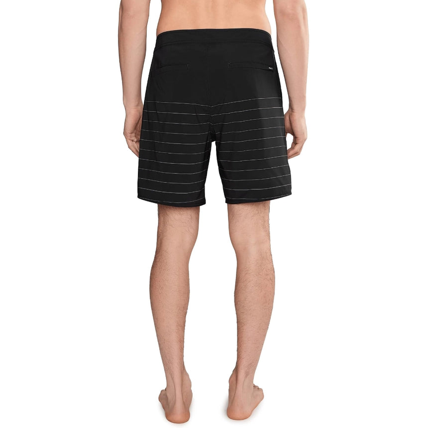 RVCA RVCA Men's Steady Stripe Swim Trunk - Black Black 28 Mens Board Shorts