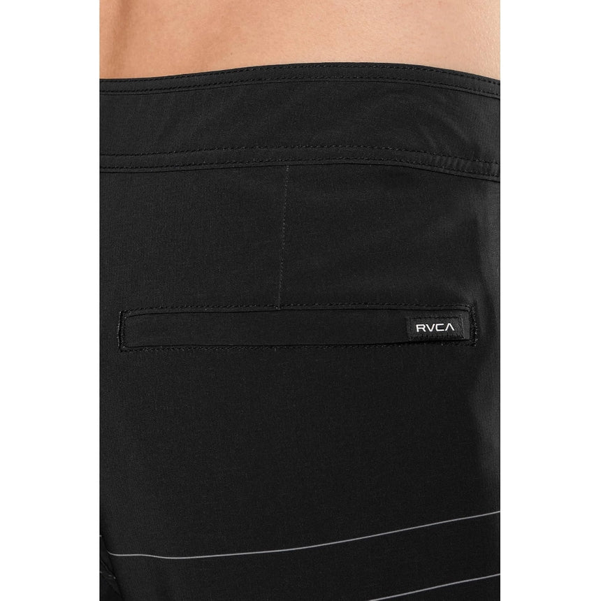 RVCA RVCA Men's Steady Stripe Swim Trunk - Black Black 28 Mens Board Shorts