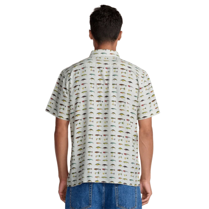 RVCA RVCA Men's Tackle Shop Short Sleeve Shirt - Wheat Wheat L Mens Button Up Short Sleeve Shirts