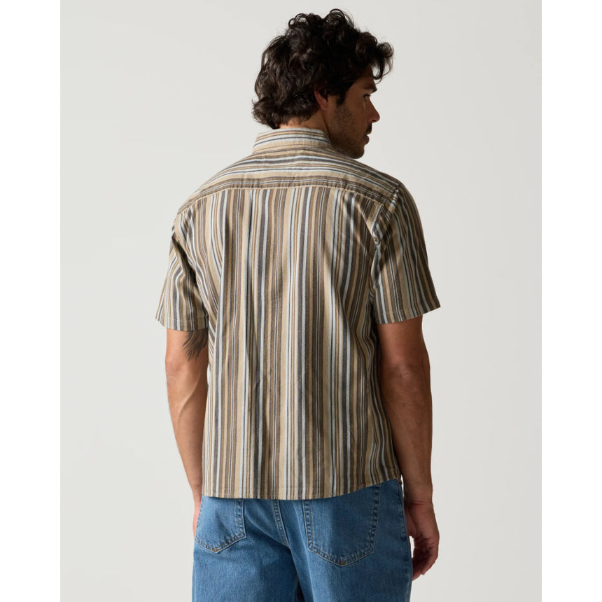 RVCA RVCA Men's Talum Short Sleeve Shirt - Blue Blue S Mens Button Up Short Sleeve Shirts