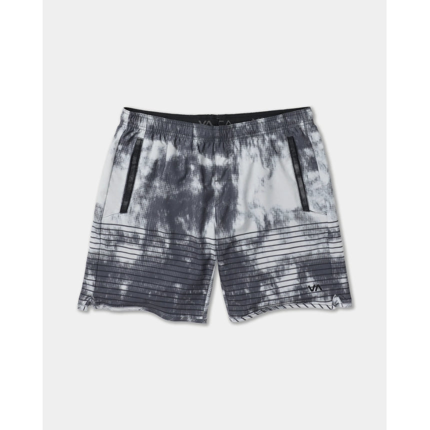 RVCA RVCA Men's Yogger Stretch 17" Athletic Short - Black Blur Black Blur S Mens Elastic Swim Trunks
