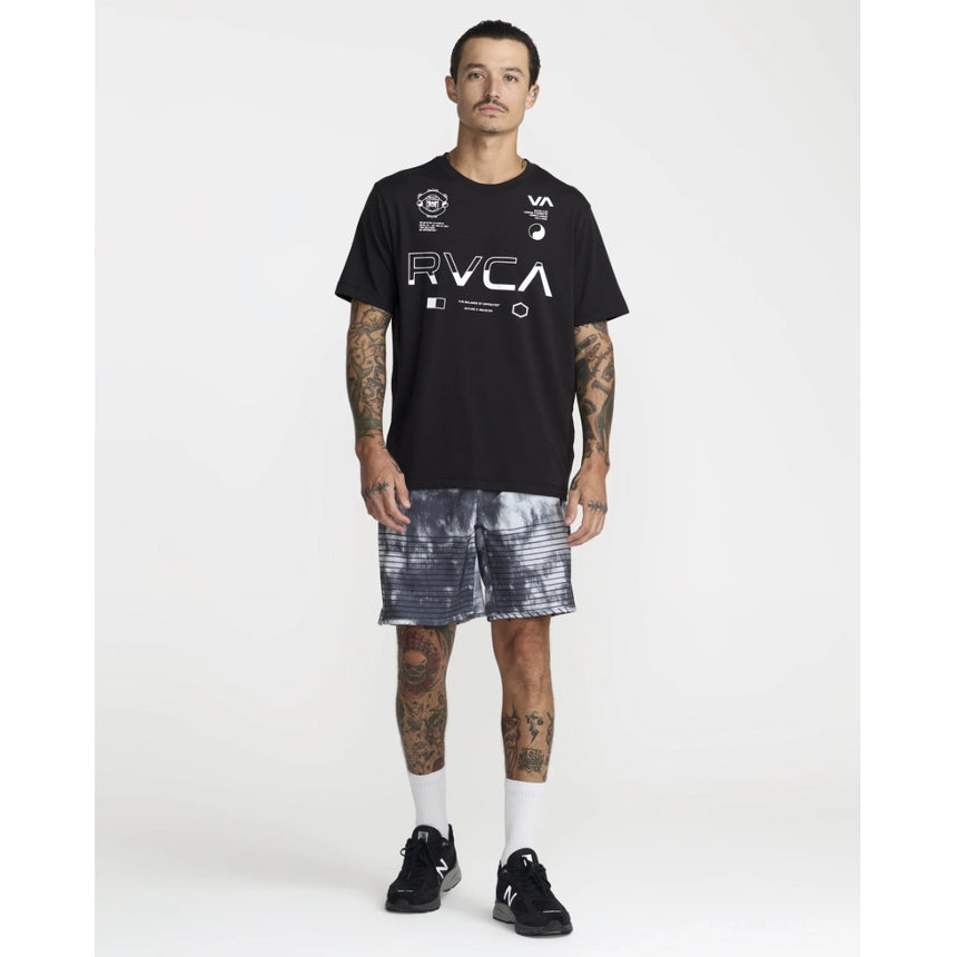 RVCA RVCA Men's Yogger Stretch 17" Athletic Short - Black Blur Black Blur S Mens Elastic Swim Trunks