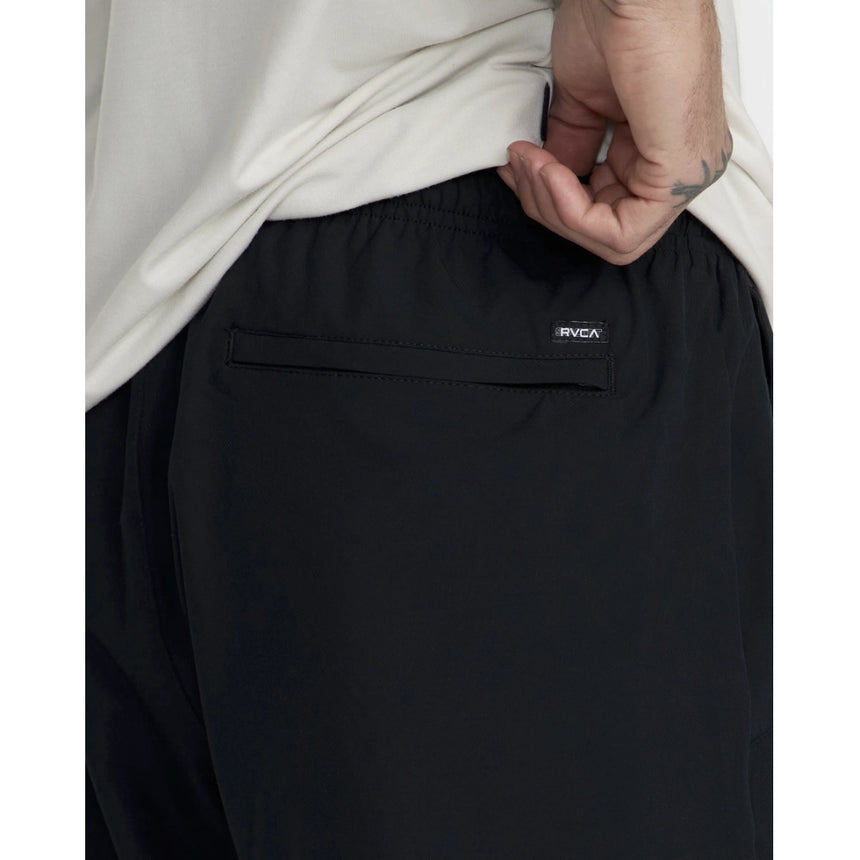 RVCA RVCA Men's Yogger Stretch 17" Short - Black Black S Mens Elastic Swim Trunks