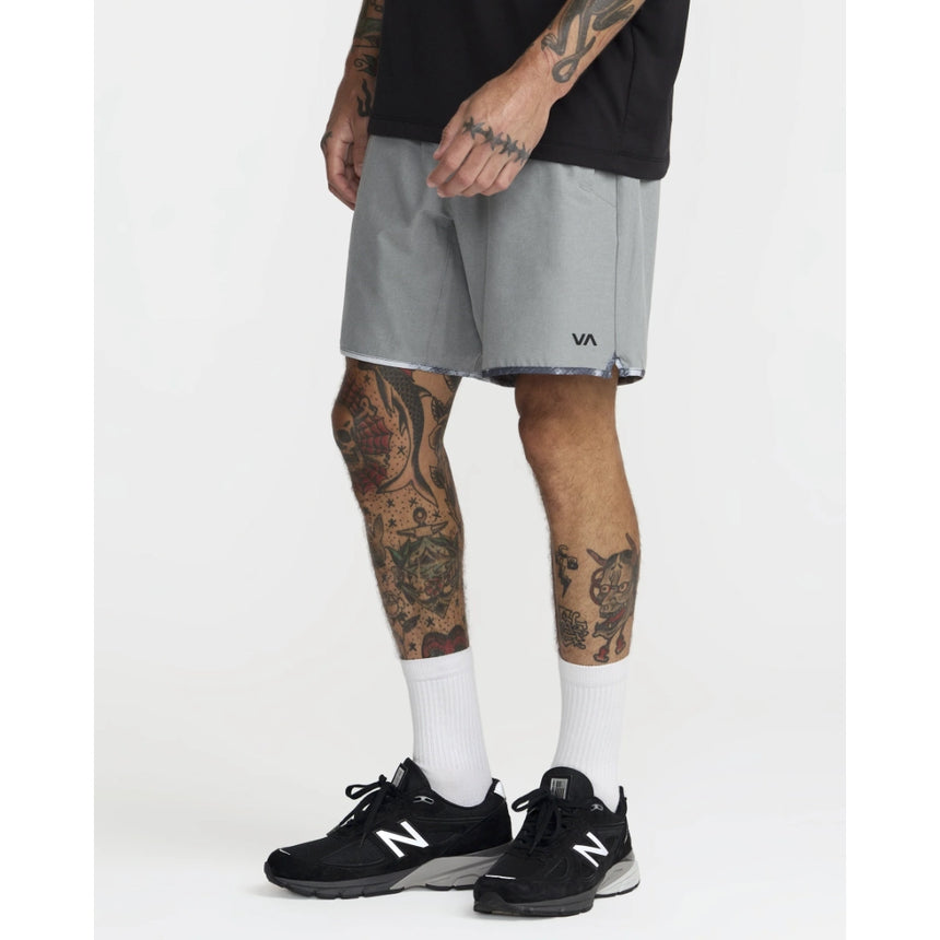 RVCA RVCA Men's Yogger Stretch Contrast 17" Short - Heather Grey Heather Grey S Mens Elastic Swim Trunks