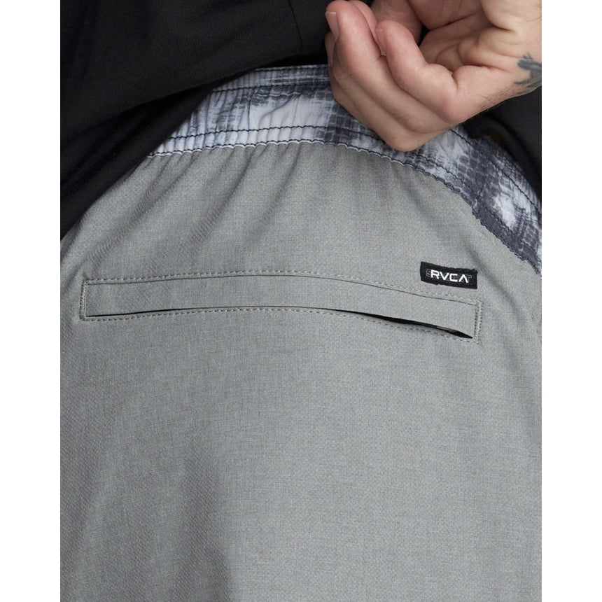 RVCA RVCA Men's Yogger Stretch Contrast 17" Short - Heather Grey Heather Grey S Mens Elastic Swim Trunks