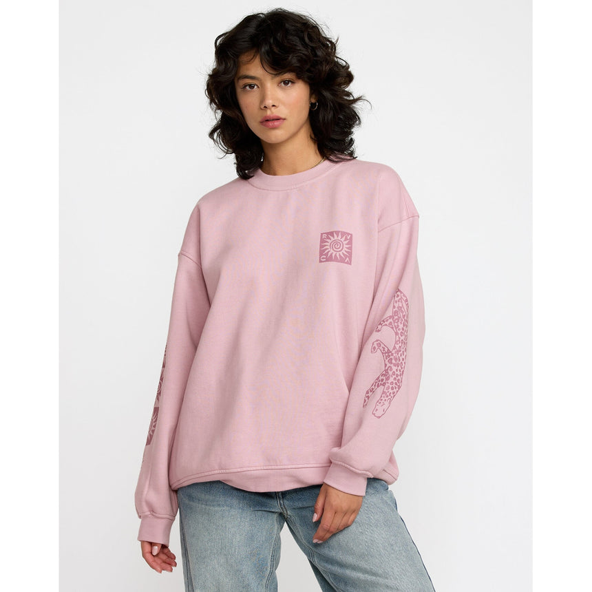 RVCA RVCA Women's Baggie Boyfriend Crew Lush Lilac XS Womens Pull Over Hoodies