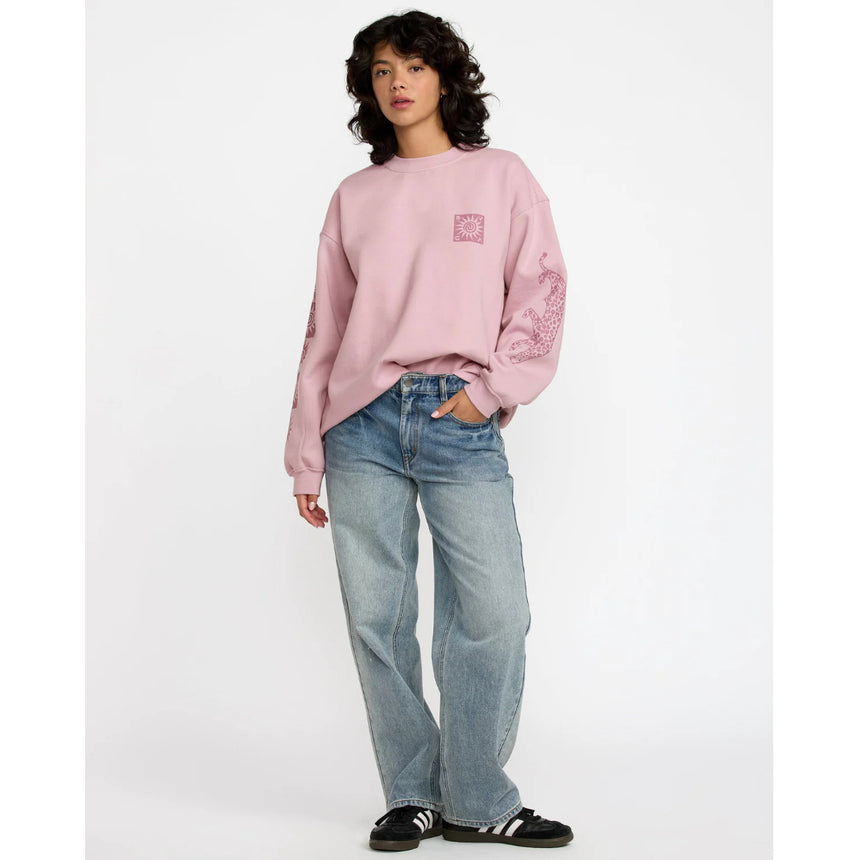RVCA RVCA Women's Baggie Boyfriend Crew Lush Lilac XS Womens Pull Over Hoodies