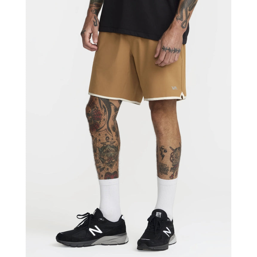 RVCA RVCA Men's Yogger Stretch Contrast 17" Short - Camel Camel S Mens Elastic Swim Trunks