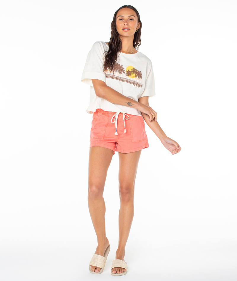 Roxy Roxy Women's Palm Stripe Dstf Tee Egret XS Womens T-Shirts